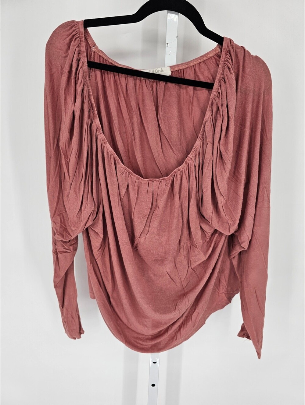 Full Circle Trends Womens Sz 7X Off Shoulder Blouse Blush Pink